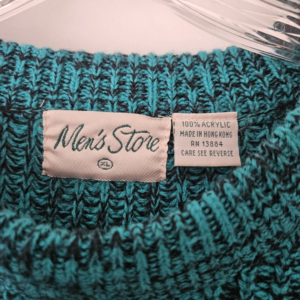 Vintage Sweater Black and Teal - Picture 3 of 6